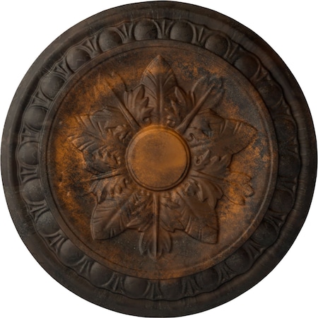 Ekena Millwork Exeter Ceiling Medallion (Fits Canopies up to 3 1/8"), Hand-Painted Rust, 17 3/4"OD x 1 1/8"P CM17EXRUS